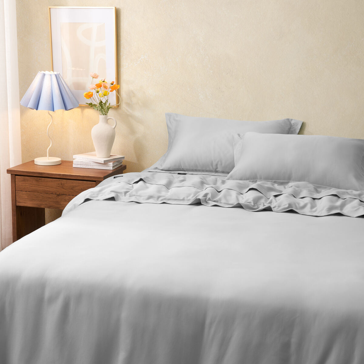 Sheraton Luxury Maison 1000TC Cotton Rich Quilt Cover Set Dove Grey