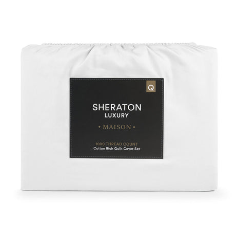 Sheraton Luxury Maison 1000TC Cotton Rich Quilt Cover Set White