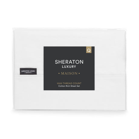 Sheraton Luxury Maison 1000TC Cotton Rich Sheet Set White