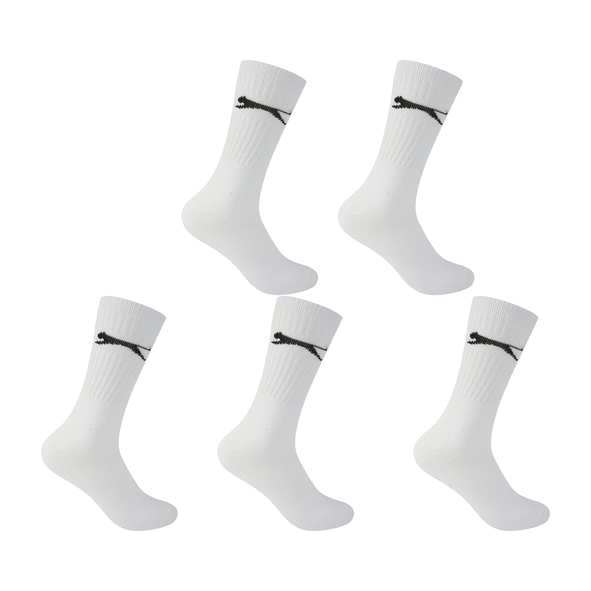 Slazenger Men's 5 Pack Crew Socks White