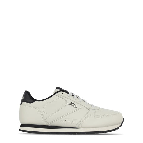 Slazenger Men's Classic Low Top Leather Sneakers Trainers White Chalk/Black
