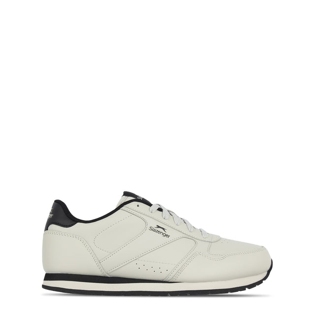 Slazenger Men's Classic Low Top Leather Sneakers Trainers White Chalk/Black