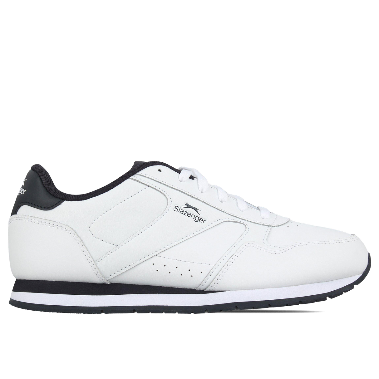 Slazenger Men's Classic Low Top Leather Sneakers Trainers White/Navy