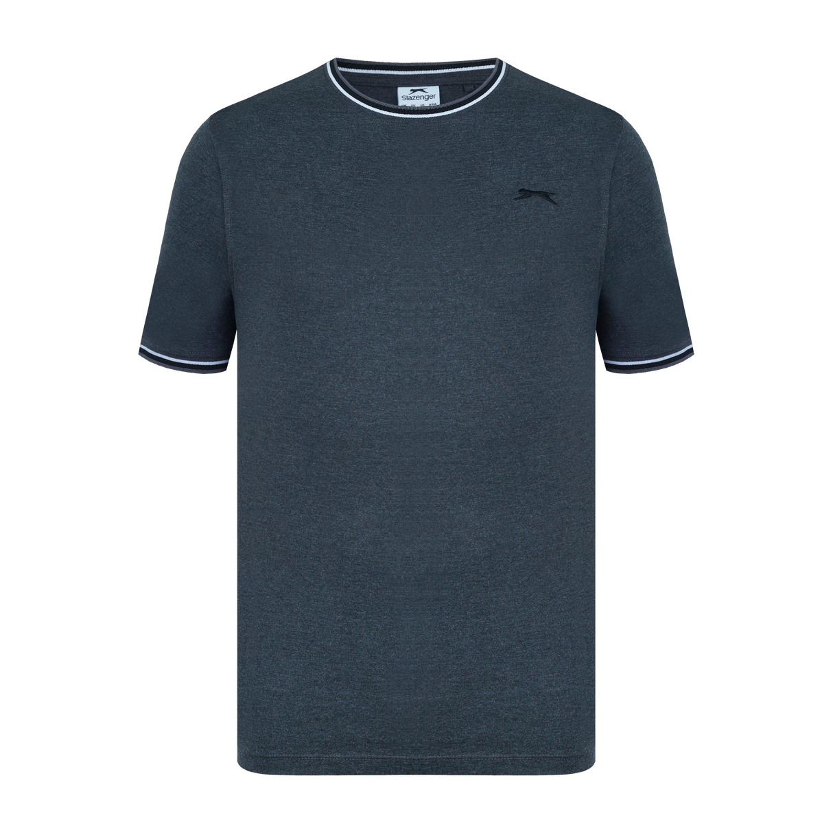 Slazenger Men's Tipped T-Shirt - Grey Charcoal Marle