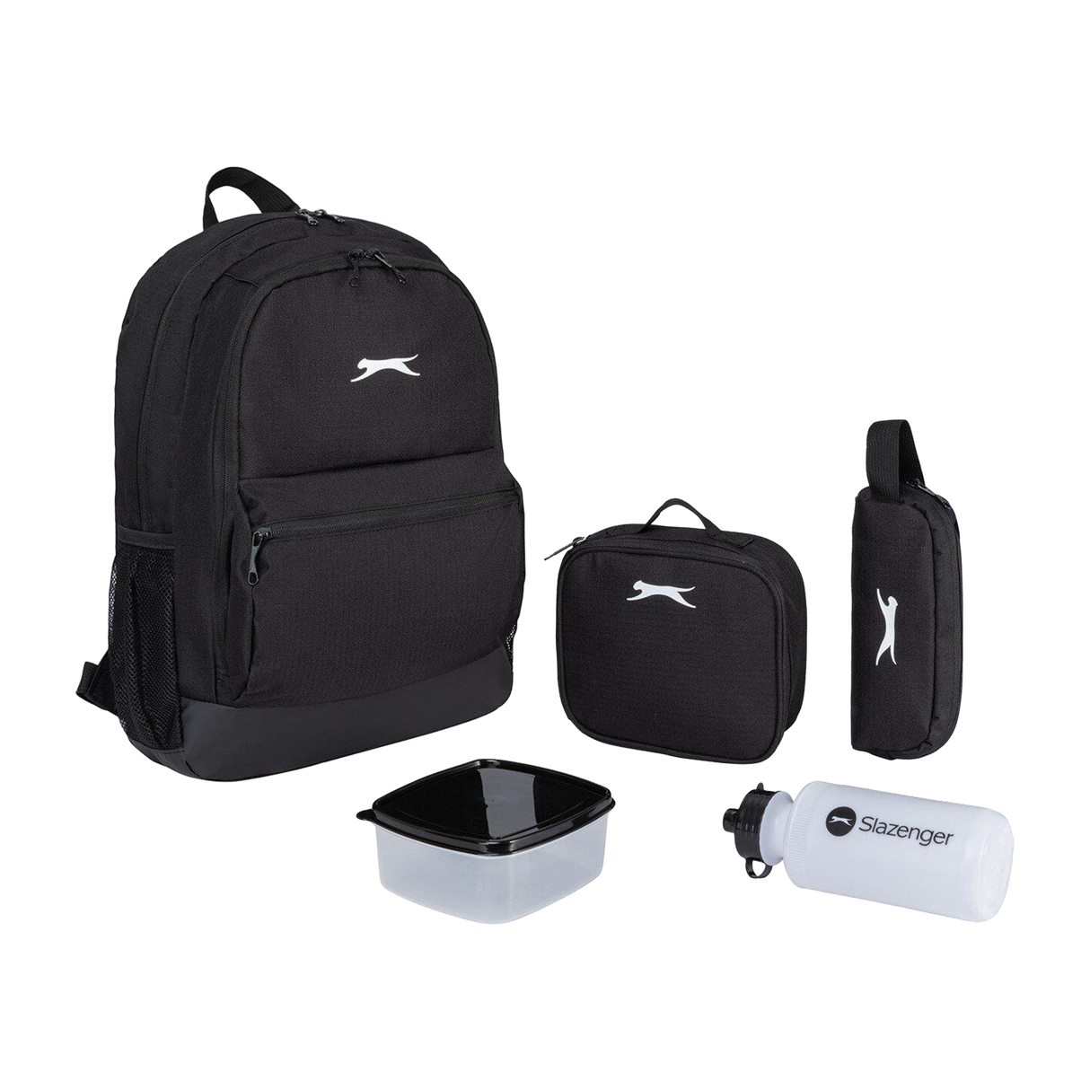 Slazenger Unisex Backpack And Lunch Box - Black